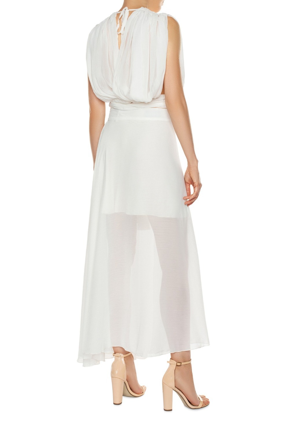 Paradise Crop Top Bustier & Manoa Slit Skirt White Set