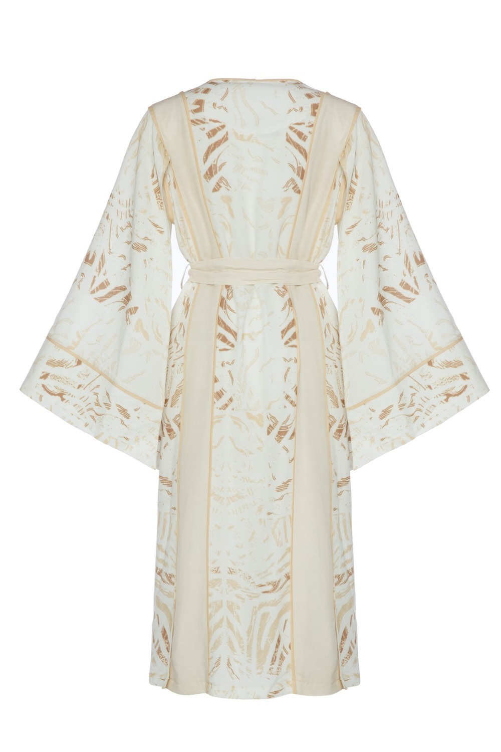Woven Linen-blend Ecru White Summer Kimono