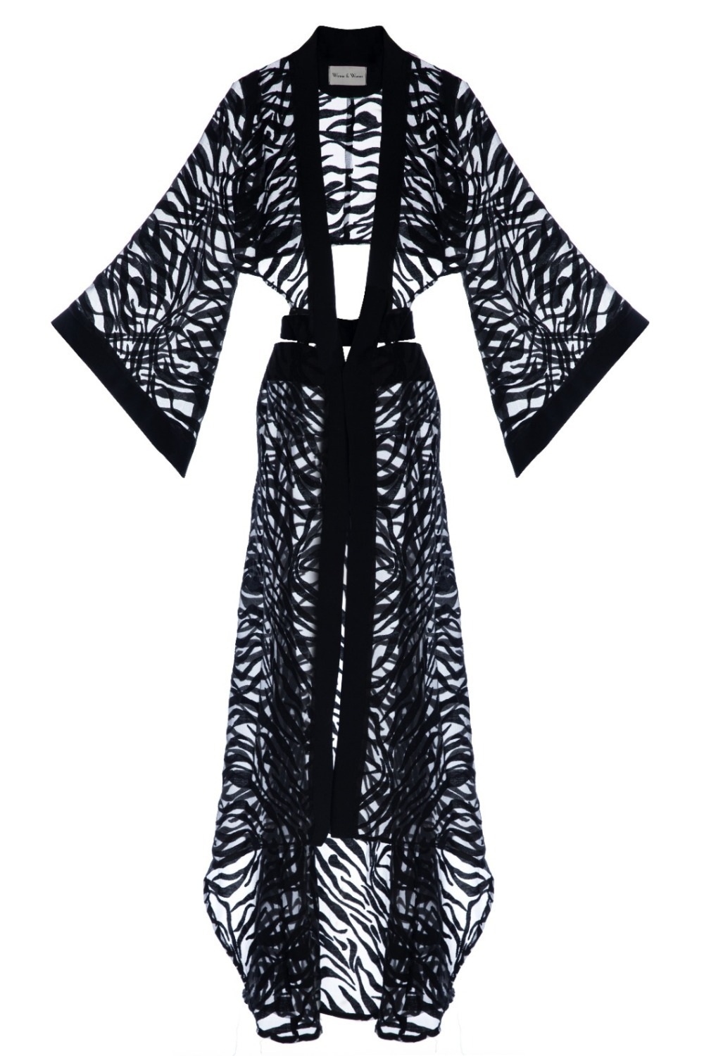 Sevilla Transparan Kimono Elbise - Black Dress