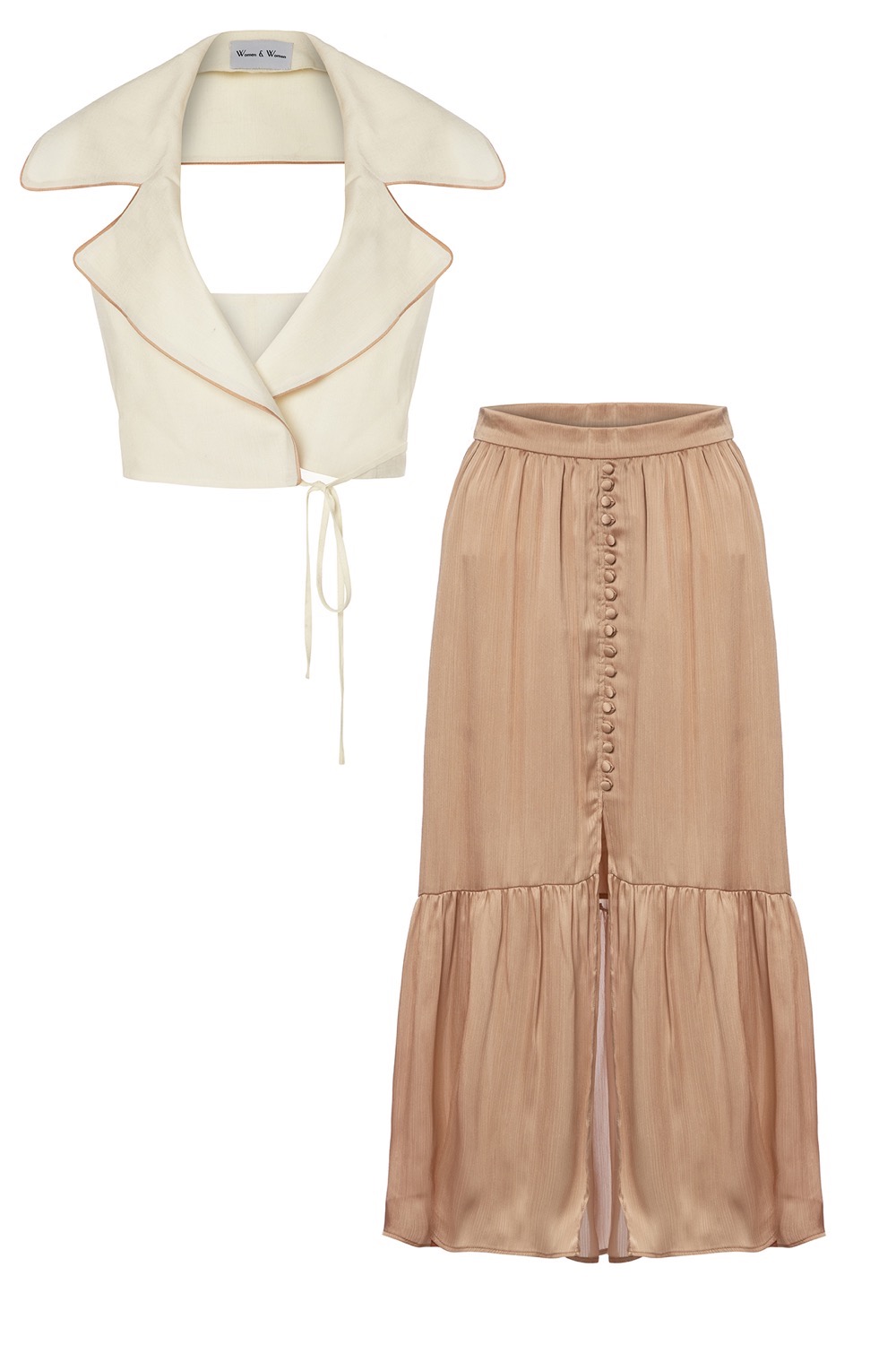 Hermosa Skirt, Slit Long Design Satin Skirt