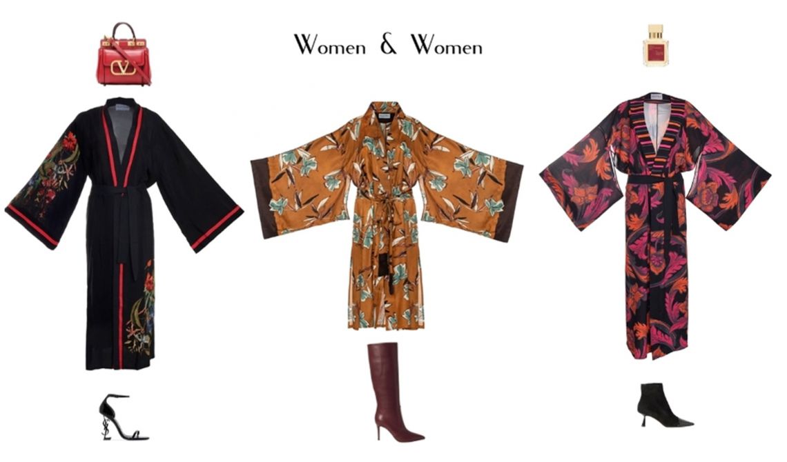 satin kimono models